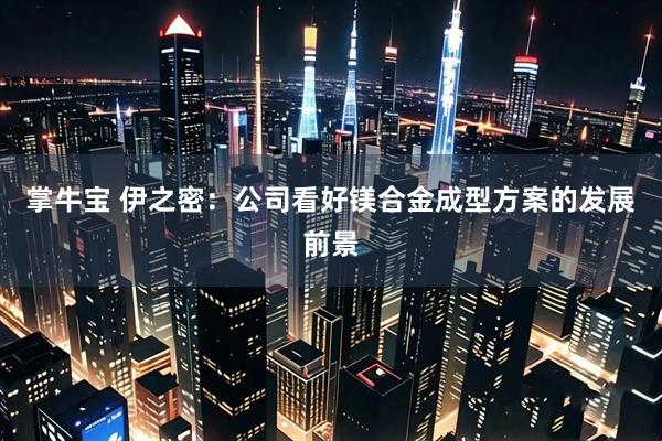 掌牛宝 伊之密：公司看好镁合金成型方案的发展前景